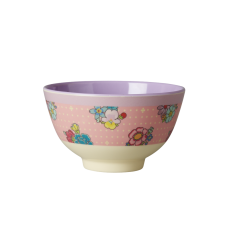 Small Pink Flower Stitch Melamine Bowl Rice DK